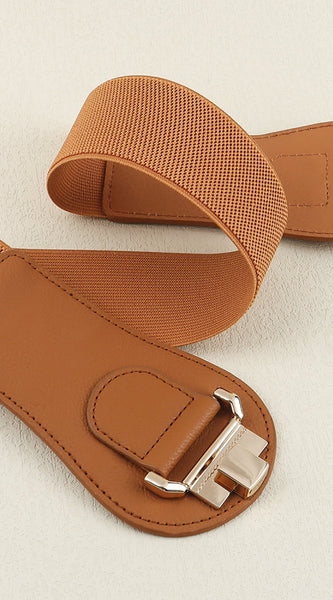 Alloy Buckle Elastic Belt