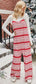 Christmas Color Contrast Wide-Legged Jumpsuit