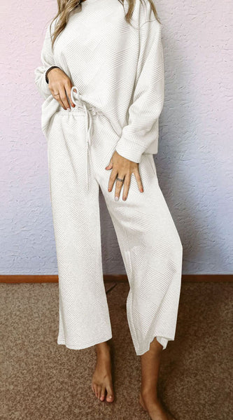 Dropped Shoulder Top and Pants Set
