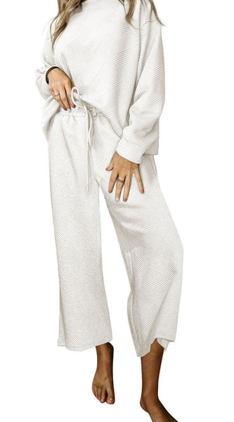 Dropped Shoulder Top and Pants Set