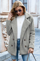 Full Size Lapel Collar Sherpa Coat