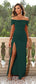 Off-Shoulder Split Maxi Dress