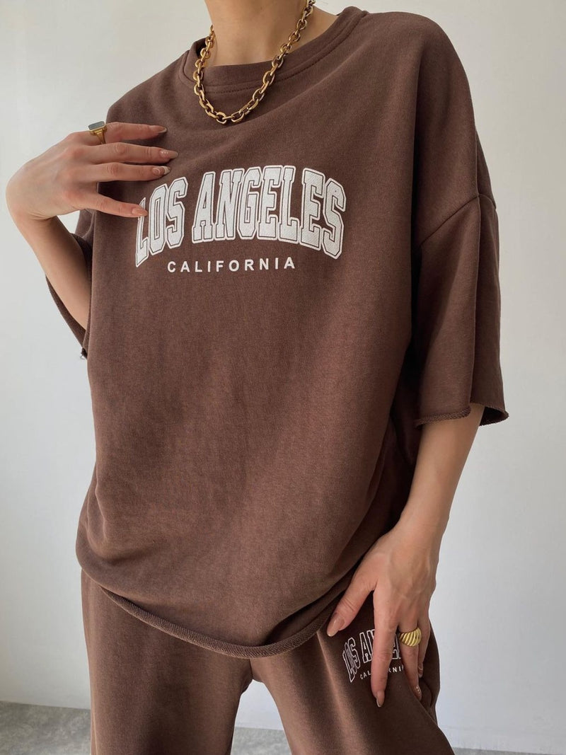 LOS ANGELES CALIFORNIA Graphic Sweatshirt and Sweatpants Set