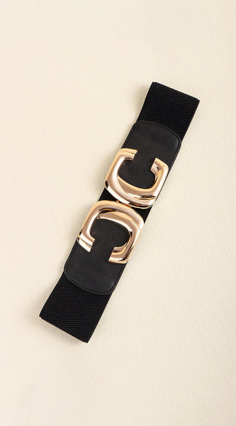 Zinc Alloy Buckle Elastic Wide Belt