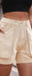 Buttoned Cargo Denim Shorts
