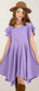 Round Neck Petal Sleeve Dress