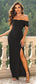 Off-Shoulder Split Maxi Dress
