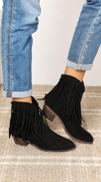 Legend Women's Fringe Cowboy Western Ankle Boots