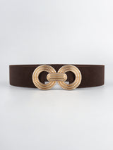 Geometric Buckle Elastic Wide Belt