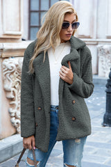 Full Size Lapel Collar Sherpa Coat