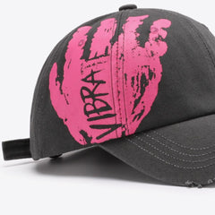 VIBRA Graphic Distressed Adjustable Baseball Cap