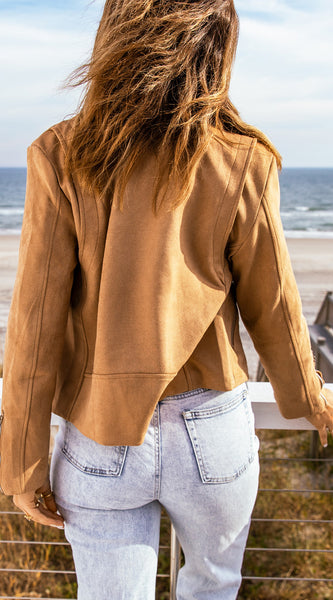 Zip-Up Suede Jacket