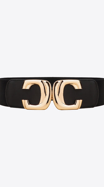 Zinc Alloy Buckle Elastic Wide Belt