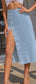 Button Down Denim Skirt