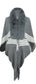 Striped Fringe Detail Long Sleeve Poncho