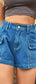 High-Waist Denim Shorts with Pockets