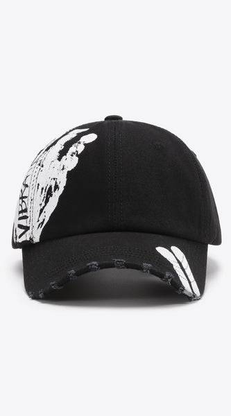 VIBRA Graphic Distressed Adjustable Baseball Cap