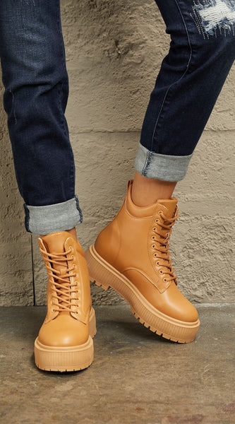 East Lion Corp Platform Combat Boots
