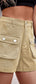 Cuffed Denim Shorts with Pockets