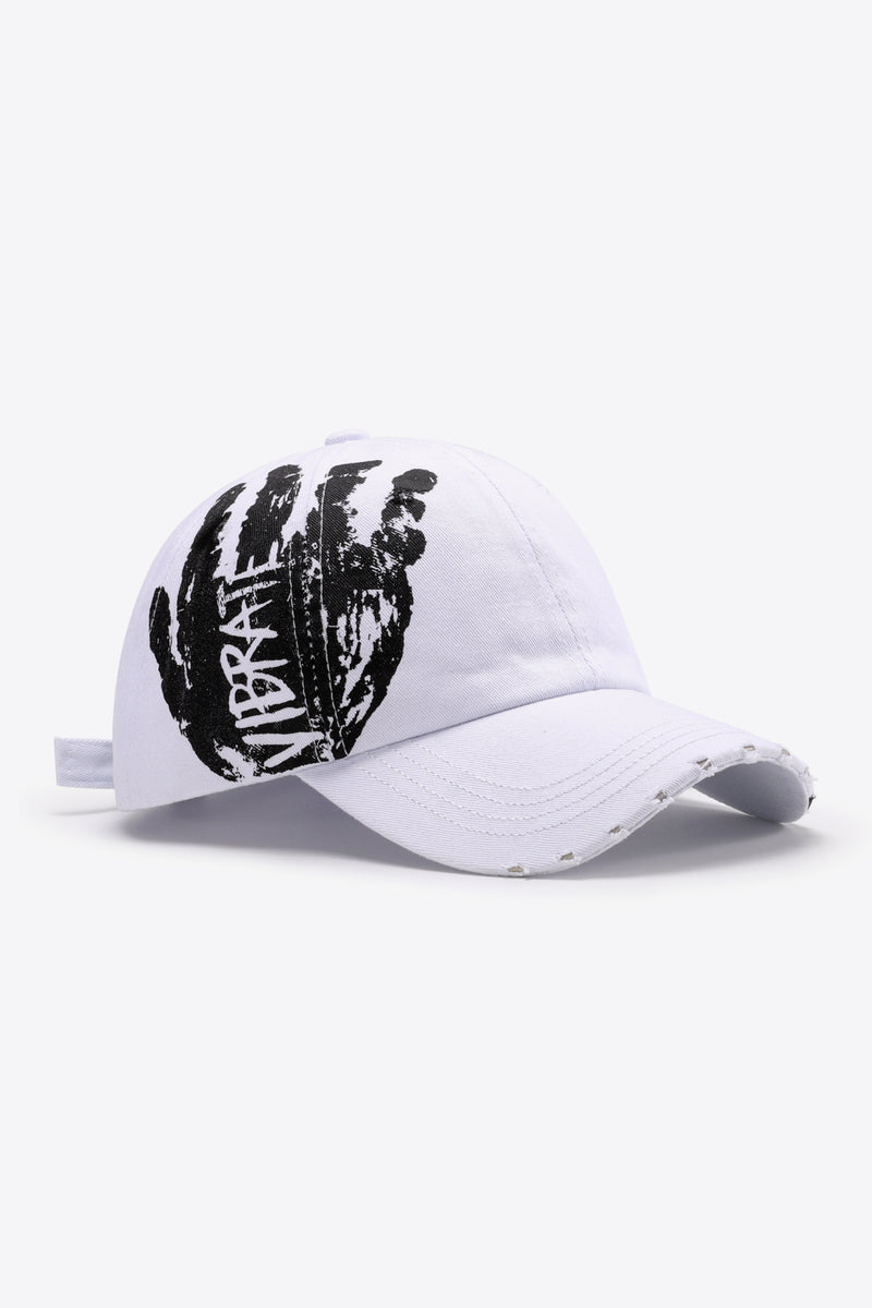 VIBRA Graphic Distressed Adjustable Baseball Cap