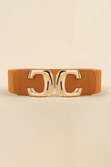 Zinc Alloy Buckle Elastic Wide Belt