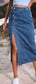 Button Down Denim Skirt