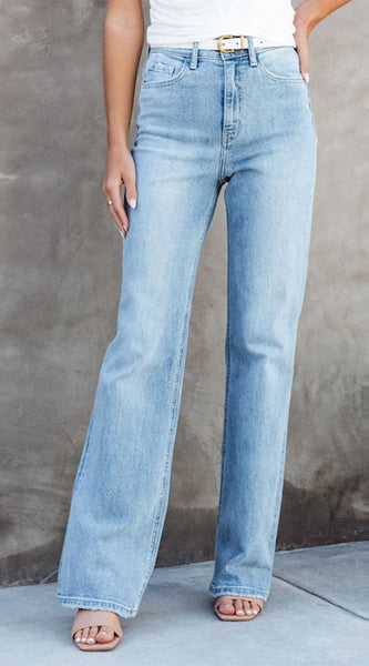Washed Straight Leg Jeans