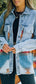 Collared Neck Dropped Shoulder Denim Jacket