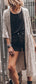 Sequin Open Front Duster Cardigan