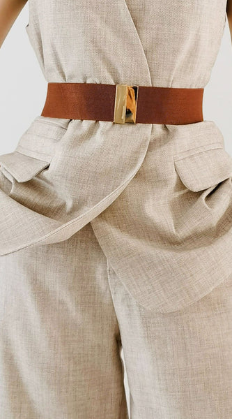 Alloy Buckle Elastic Belt