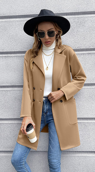 Lapel Collar Long Sleeve Blazer