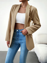 Lapel Collar Long Sleeve Blazer