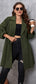 Plus Size Lapel Collar Roll-Tab Sleeve Trench Coat
