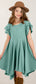 Round Neck Petal Sleeve Dress