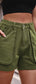Buttoned Cargo Denim Shorts