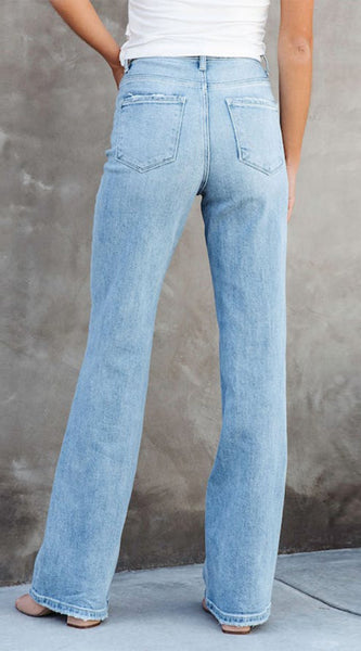 Washed Straight Leg Jeans