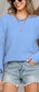 Openwork Round Neck Raglan Sleeve Sweater