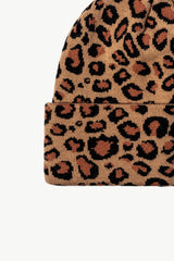 Leopard Pattern Cuffed Beanie