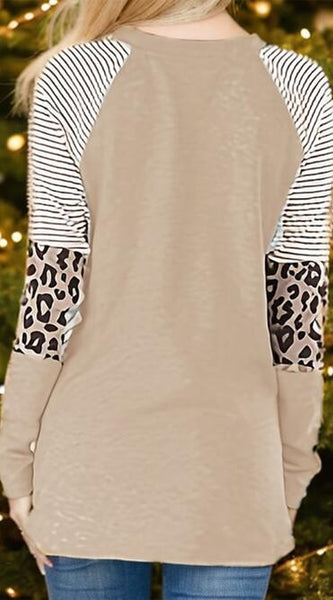 Christmas Tree Graphic Striped Long Sleeve Sweatshirt