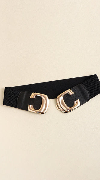 Zinc Alloy Buckle Elastic Wide Belt