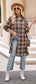 Plaid Collared Neck Long Sleeve Coat