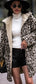 Leopard Hooded Coat with Pockets