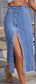 Button Down Denim Skirt